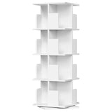 BukkitBow roterende boekenkast met 4 niveaus, 360 graden draaibaar, van hout en met modern design, geschikt voor woonkamer of kantoor