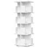 BukkitBow roterende boekenkast met 4 niveaus, 360 graden draaibaar, van hout en met modern design, geschikt voor woonkamer of kantoor