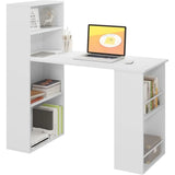 EUGAD 122x120x55cm Computer Office Desk Modern Corner Study Writing Work Table with Storage Shelves for Living Room Home Office