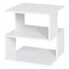 Eugad Nordic Nightstand Bedside Table with 2 Shelves Small Bookshelf Bedside Storage Cabinet Sofa Table for Bedroom Living Room