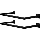 2PCS Wall Coat Racks Clothes Rail Hanging Rail Square Tube for Entrance Living Room Bathroom Laundry