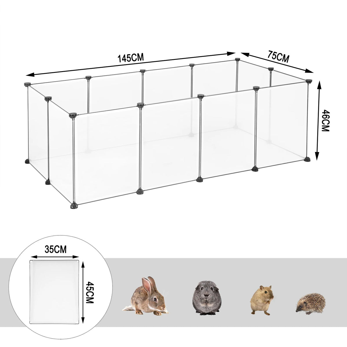 EUGAD DIY Pet Playpen Rabbit Accessories Indoor Guinea Pig House with Door Cage for Cat Hedgehog Hamster Exercise Modular Enclosure