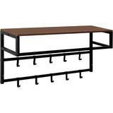 Coat Rack Wall Mounted Towel Rack with Shelf Clothes Rail with 10 Hooks for Bathroom Kitchen Home Storage Organizer 80x30x41cm