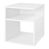 EUGAD Wooden Bedside Table Coffee Side Table Nightstand with 2 Open Compartments Simple Design Space-Saving for Bedroom Living Room 35x41x35cm