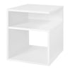 EUGAD Wooden Bedside Table Coffee Side Table Nightstand with 2 Open Compartments Simple Design Space-Saving for Bedroom Living Room 35x41x35cm