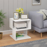 Eugad Nordic Nightstand Bedside Table with 2 Shelves Small Bookshelf Bedside Storage Cabinet Sofa Table for Bedroom Living Room