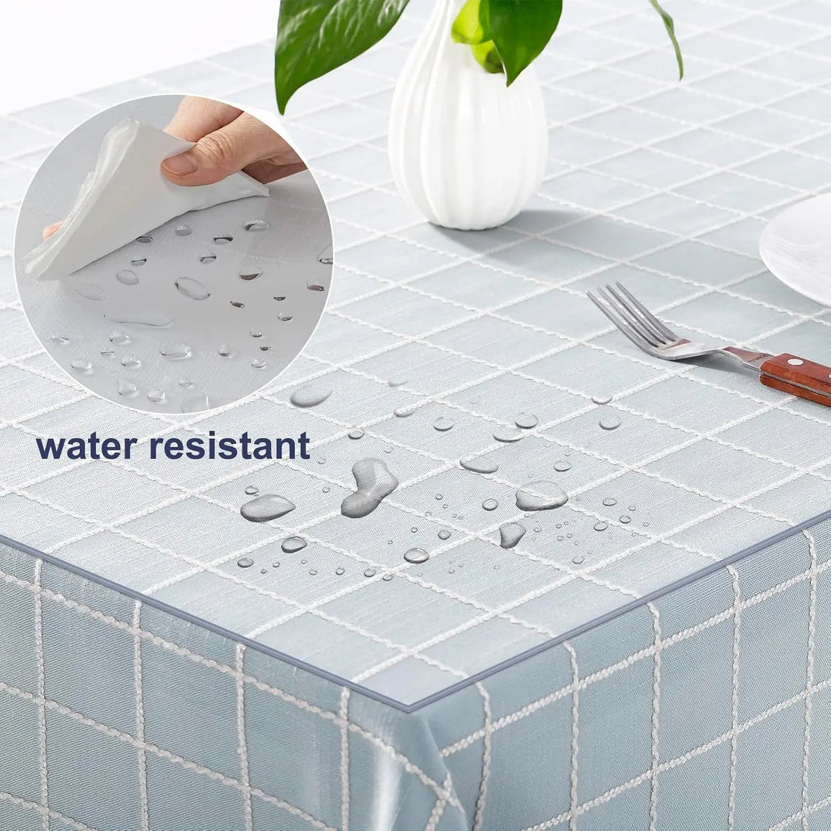 Table Cover Transparent PVC Tablecloth Table Protector Rectangular Protective Film Waterproof Heat Resistant Washable