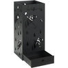 Paraplubak met lekbak – Vierkant metaal – 4 haken – 20 × 20 × 49 cm