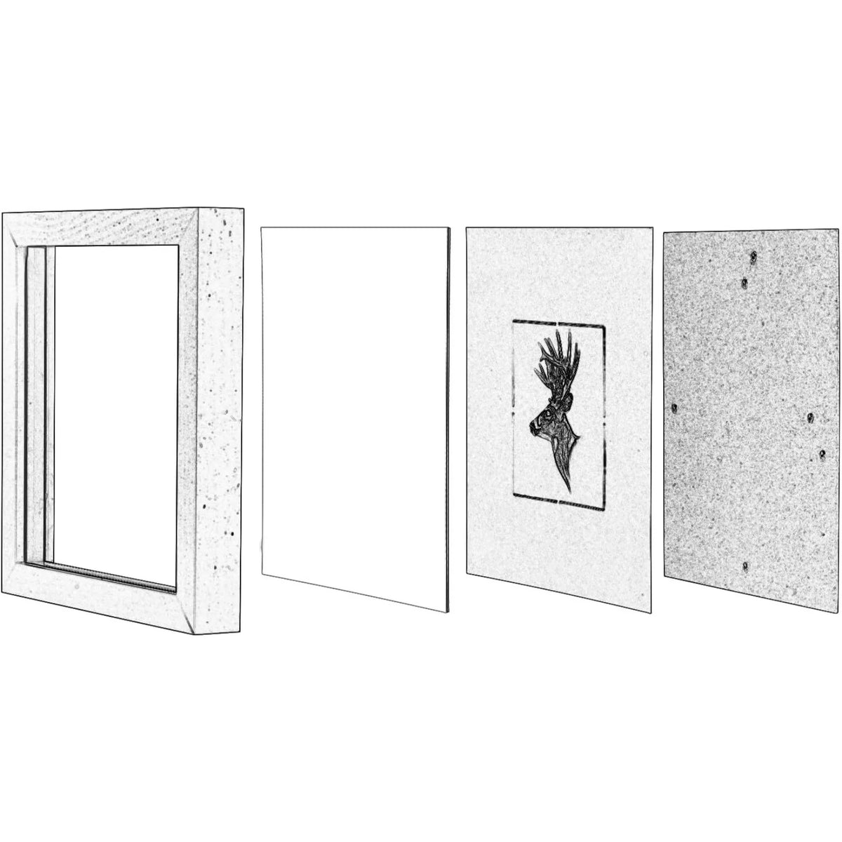 EUGAD 3D Photo Frame Glass Wall Wooden Photo Frame with Mount Paper for Collage Decorative Wall Background
