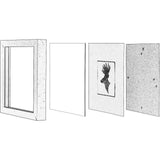 EUGAD 3D Photo Frame Glass Wall Wooden Photo Frame with Mount Paper for Collage Decorative Wall Background