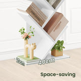 EUGAD Tree Bookcase Storage Shelf CD/DVD Shelf 40 X 20 X 127 cm with 9 Shelves Space-Saving for Study Living Room