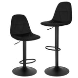 EUGAD 2PCS/SET 360° Swivel Bistro Stools High Chair Velvet Bar Stools with Backrest Height-Adjustable Counter Stools for Home Kitchen Bar