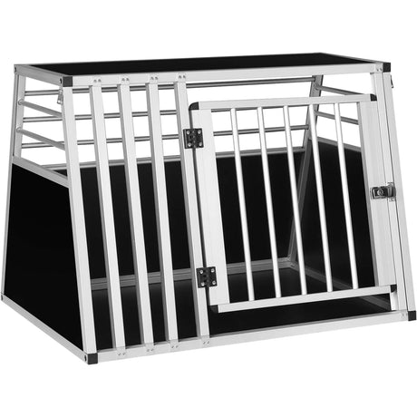 Aluminium hondenbench voor auto van BukkitBow, geschikt voor middelgrote honden, 92x65x66 cm met afsluitbare deur.