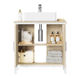 EUGAD Washbasin Cabinet Bathroom Under Sink Cabinet with Internal Adjustable Shelf with 2 Doors Hinges for Bathroom 60x60x30cm