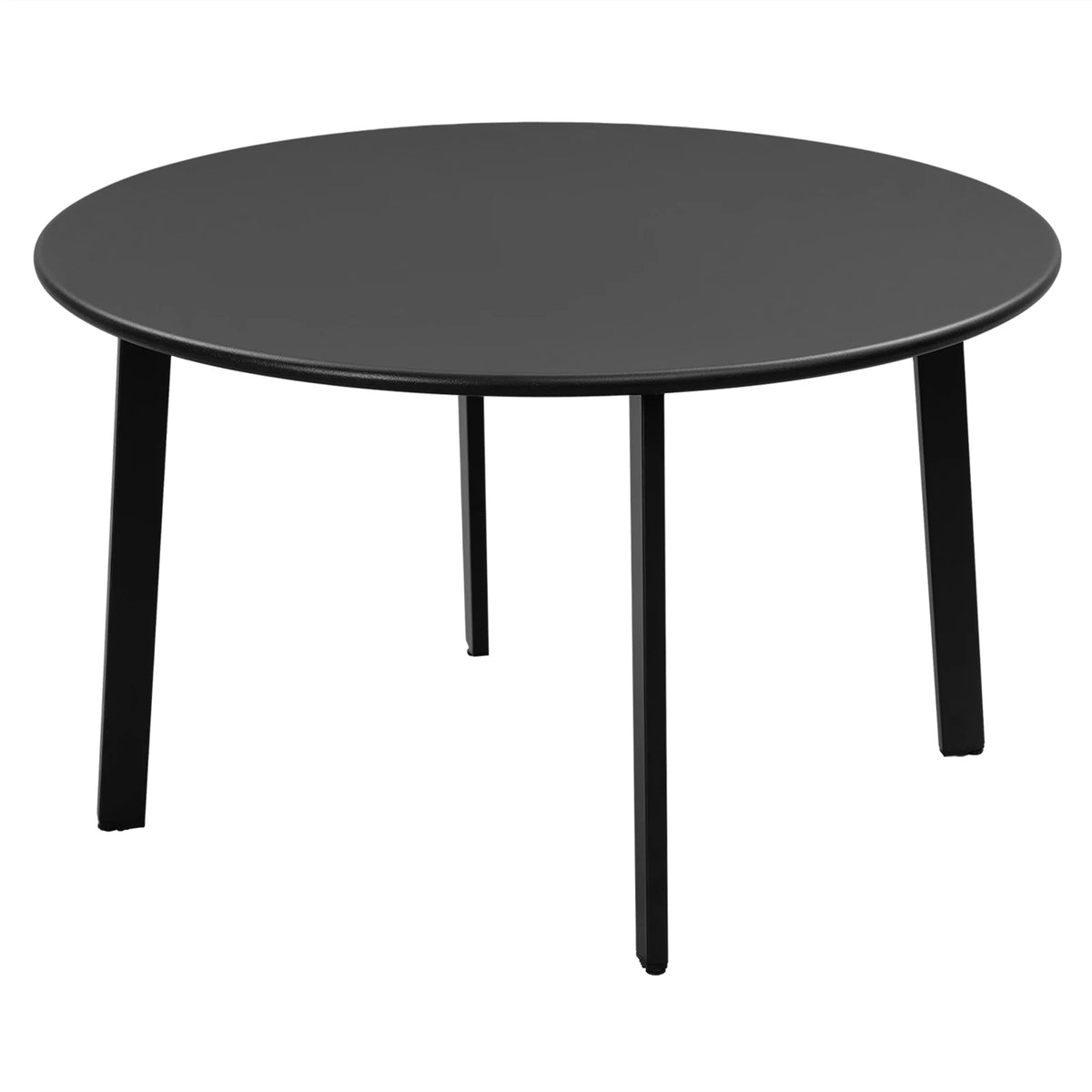 Ronde salontafel zwart metaal – Ø70 cm – Hoogte 40 cm – Voor binnen en buiten