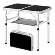 Inklapbare campingtafel van BukkitBow, 60x40 cm met 4 hoogtes, opbergnet en haken, geschikt voor kampeeractiviteiten