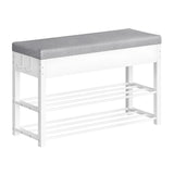 Schoenenbank met opbergruimte – Zitkussen en 2 planken – 80 cm breed