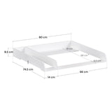 Aankleedopzetstuk commode – Wit – 80 cm – Met vakverdeler