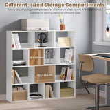 Cube Bookcase Storage Shelf with 14 Compartments Space Saving for Living Room Study Office 120 X 30 X 120 cm