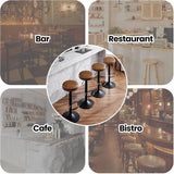 EUGAD 2PCS Swivel Kitchen Stools Round Bar Stools with Footrests Non-Slip Base Height Adjustable Counter Chair for Bistro Bar Kitchen