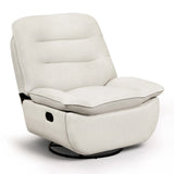 WOLTU Recliner Armchair Relax Chair Single 360° Swivel Sofa with Footrest 95cm Wide Seat with Side Storage Tilting Function Linen Look Fabric