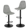 EUGAD 2PCS/SET 360° Swivel Bistro Stools High Chair Velvet Bar Stools with Backrest Height-Adjustable Counter Stools for Home Kitchen Bar