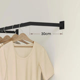 2PCS Wall Coat Racks Clothes Rail Hanging Rail Square Tube for Entrance Living Room Bathroom Laundry