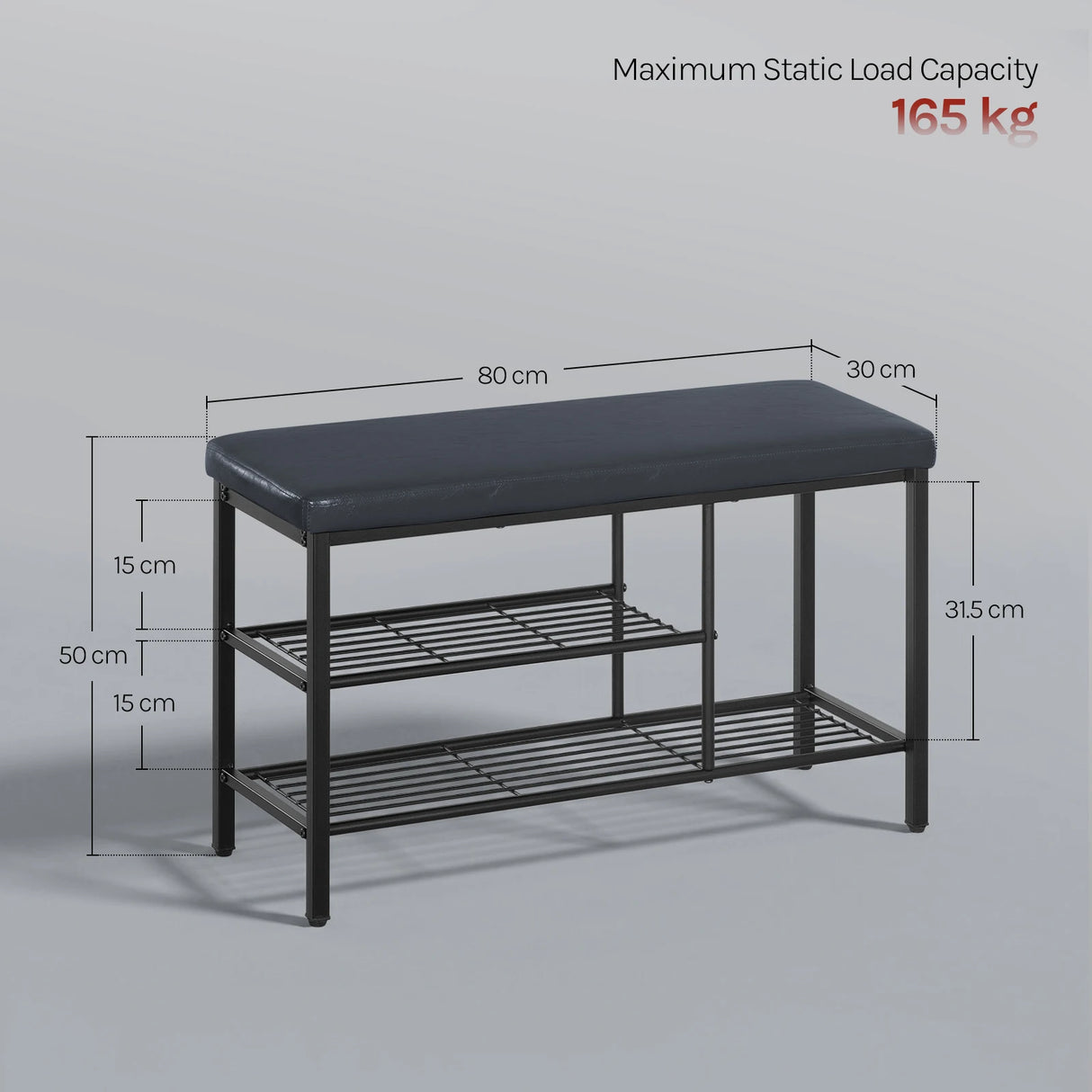 Industriële schoenenbank van BukkitBow met kussen en open opbergvakken, ideaal voor schoenen en accessoires.