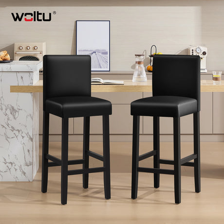 Luxe BukkitBow industrieel ontworpen barstoel set van 2 met metalen frame en comfortabele zitting, geschikt voor keuken of bar.