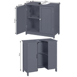 WOLTU 1PC Under Sink Cabinet Unit 60x60x30cm Bathroom Storage Wooden Washbasin Floor Cupboard with 2 Doors MDF Shelves