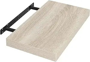 Zwevende wandplank van BukkitBow in lichtbruin eikenlook met verborgen bevestiging, 25-120 cm lang, elegante muurdecoratie