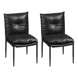 Eetkamerstoelen set van 2 – Kunstleer – Hoge rugleuning – Metalen poten