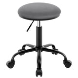 Eugad 360° Swivel Adjustable Height Office Makeup Chair with Wheels 45-57.5cm Upholstered Round Bar Stool Multipurpose Space Saving