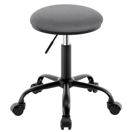 Verstelbare kruk op wielen met ronde zitting en 360° draaibaarheid van BukkitBow, hoogte instelbaar voor comfort en flexibiliteit