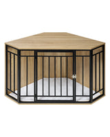 EUGAD 111x67x60 cm Corner Dog Crate Side Table Indoor Dog Kennel  with Lockable Door Pet House for Large Medium Small Dogs
