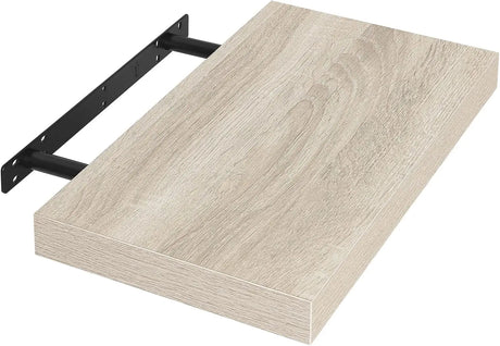 Zwevende wandplank van BukkitBow met verborgen bevestiging, lichtbruin eikenlook, 25-120 cm, voor wanddecoratie en opbergruimte
