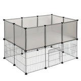 Modulaire dierenren – Twee niveaus – Gaas- en kunststof panelen – 107 x 72 x 72 cm