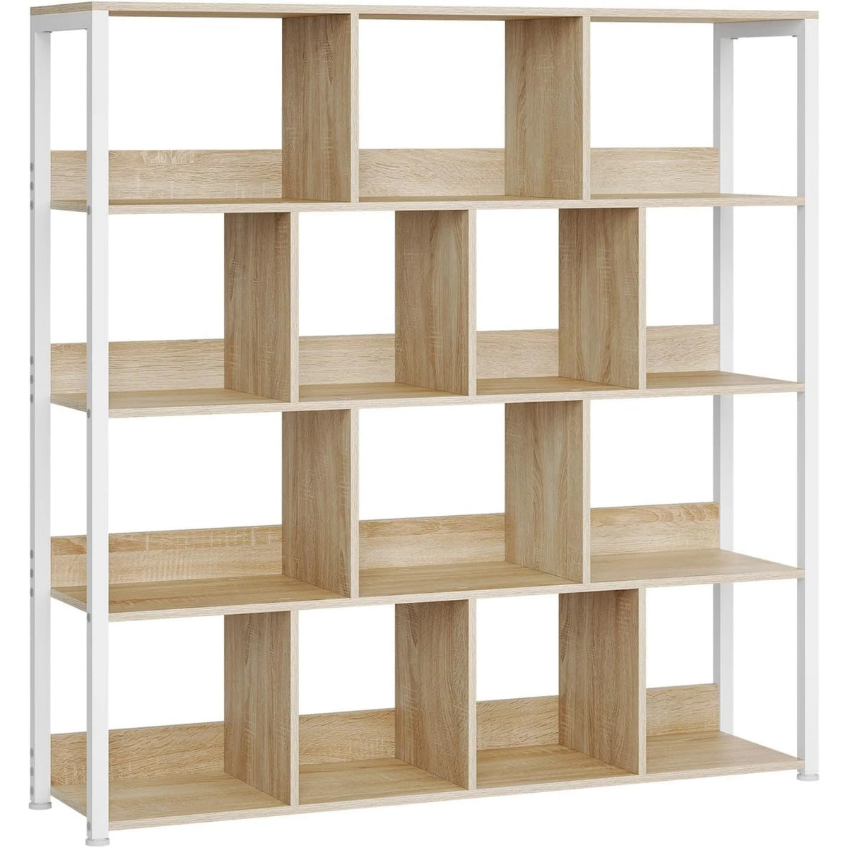 Open boekenkast – 14 vakken – Licht eiken – 120 x 30 x 120 cm
