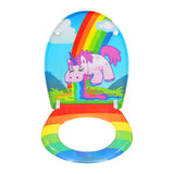 Ovale toiletbril met print – Softclose en quick release – Duroplast – 37 × 47,5 cm