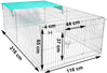 EUGAD Cage for Rabbit Enclosure Hamster Squirrel Chicken Coop Small Animals Outdoor Hutch with Sun Protection Silver Pet House