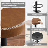 EUGAD 2PCS Swivel Kitchen Stools Round Bar Stools with Footrests Non-Slip Base Height Adjustable Counter Chair for Bistro Bar Kitchen