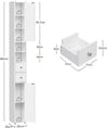 EUGAD Narrow Tall MDF Bathroom Cabinet 20x180x20cm Bath Organizer Adjustable Shelves Moisture Resistant Anti-Tilt Space Saving Storage
