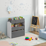 EUGAD 3 Tier Kids Room Storage Cabinet with 6 Removable Nonwoven Toy Boxes 63x30x60cm Nursery Shelf Toy Organiser for Daycare School