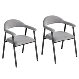 WOLTU 2PCS/Set Dining Room Chairs with Open Backrest Chenille Kitchen Chair with Metal Legs and Soft Padded for Dining Room Bedroom