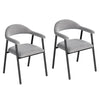WOLTU 2PCS/Set Dining Room Chairs with Open Backrest Chenille Kitchen Chair with Metal Legs and Soft Padded for Dining Room Bedroom