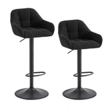 WOLTU 2PCS/Set Height-Adjustable Bar Stools Bistro Counter Stool with Rotable Padded Footrest Chenille Cord Kitchen Chairs