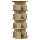 Roterende BukkitBow boekenkast met 4 niveaus, 360 graden draaibaar, modern design en houtafwerking in beeld.