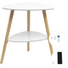 Witte bijzettafel – 2 bladen – Houten poten – 55 cm hoog