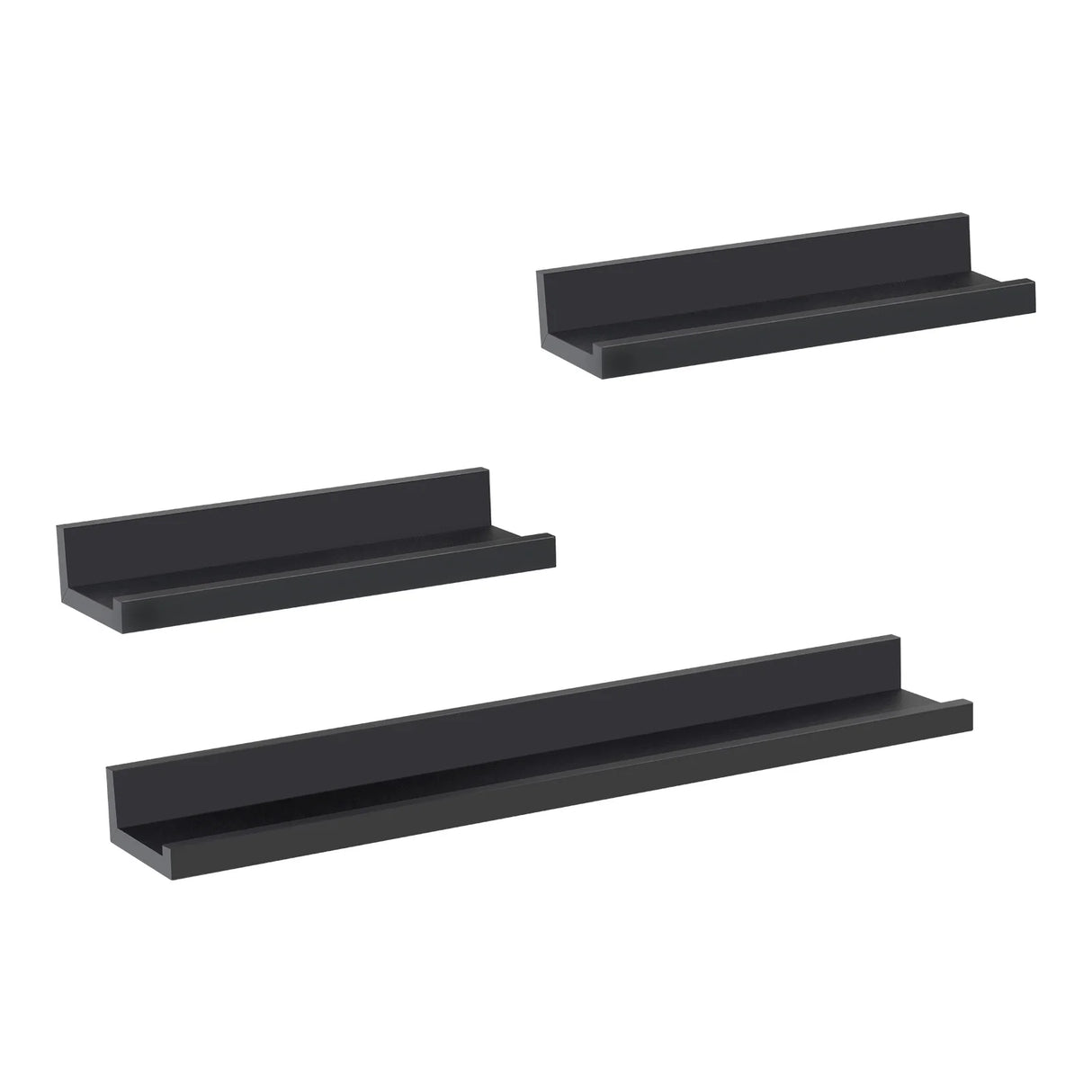 BukkitBow - Set van 3 Zwevende Wandplanken - Hout - Fotoplank - Wandrek