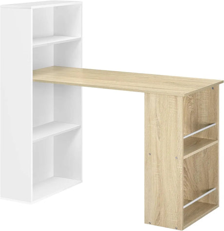 Bureau met opbergrek van BukkitBow, 120x55 cm, met links of rechts opbergrek en werkblad voor thuis of kantoor.